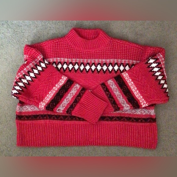 Arizona Love Sweaters - NWT Arizona Red Fairisle Cropped Sweater